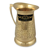 Crockery Wala And Company Brass Jug & Glass Set Brass Royal Serveware Jug & 1 Glass Tableware - CROCKERY WALA AND COMPANY